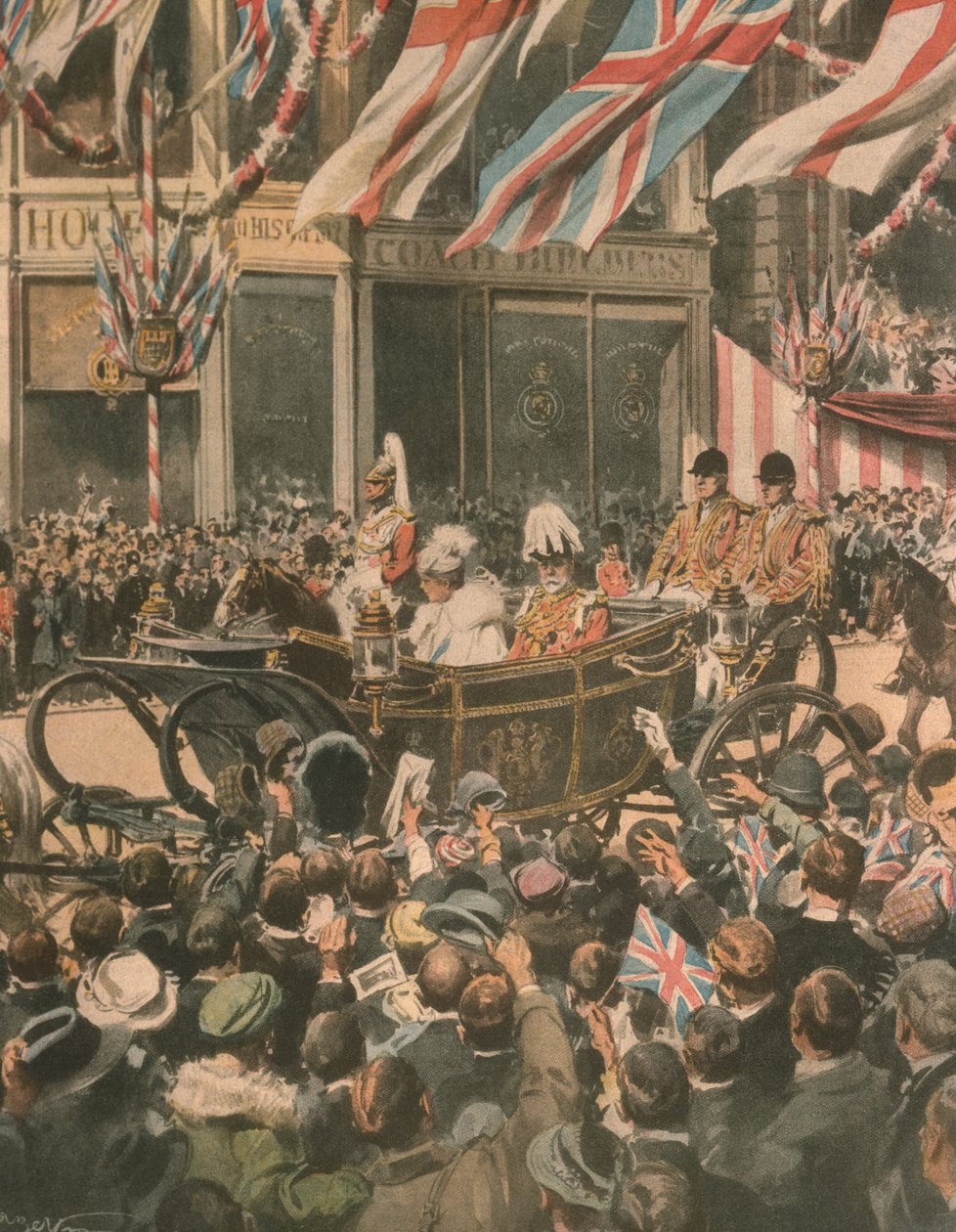 Ilustração da capa do jubileu do Rei Jorge V; Londres, Inglaterra de Achille Beltrame