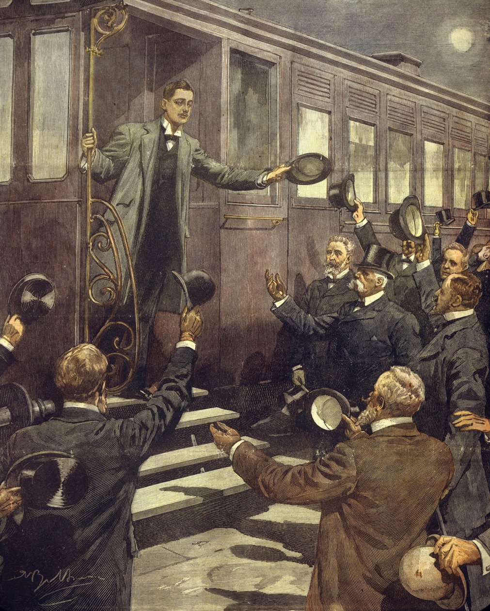A partida do Duque dos Abruzzi para o Pólo Norte, o seu adeus ao rei, 28 de Maio de Achille Beltrame