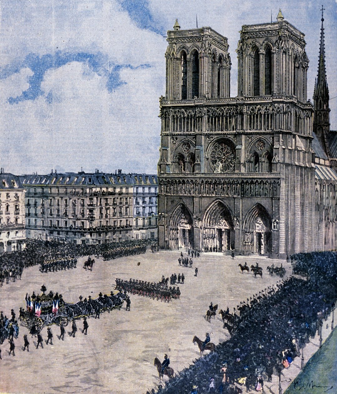 Funeral de Felix Faure na Catedral de Notre Dame em Paris, em 1899 Ilustração de Achille Beltrame de Achille Beltrame