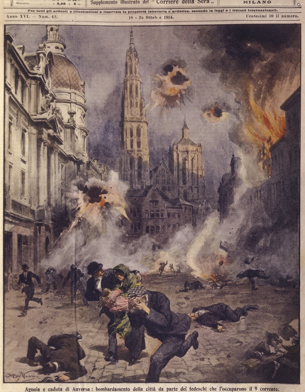 Aeronaves alemãs bombardeiam Antuérpia. da 