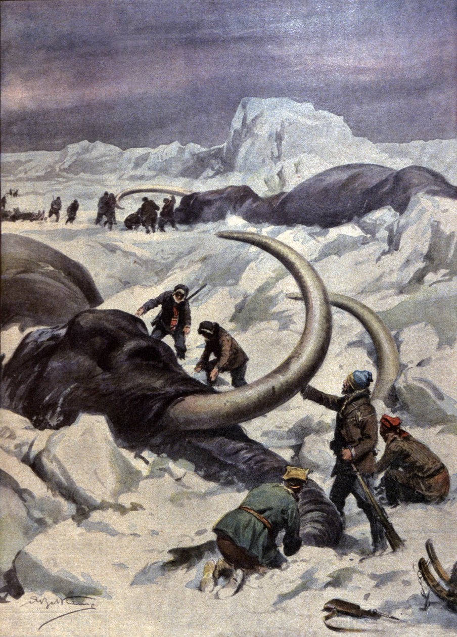 Mamutes no Pólo Norte de Achille Beltrame