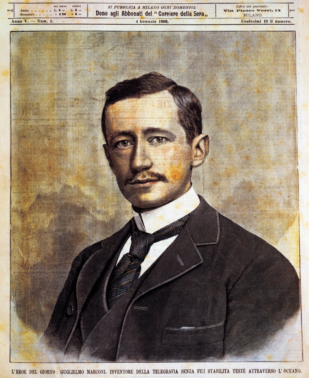 Retrato de Guglielmo Giovanni Maria Marconi (Bolonha, Itália) de Achille Beltrame