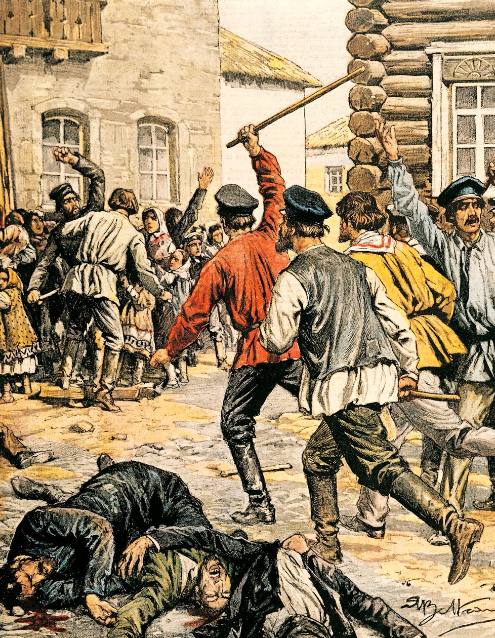 Cena de anti-semitismo na Rússia de Achille Beltrame