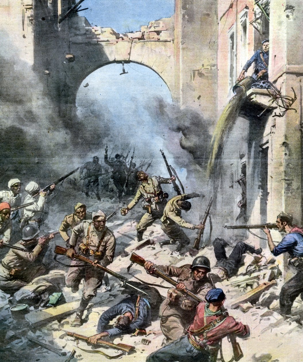 Guerra Civil Espanhola - A luta nas ruas de Madrid de Achille Beltrame