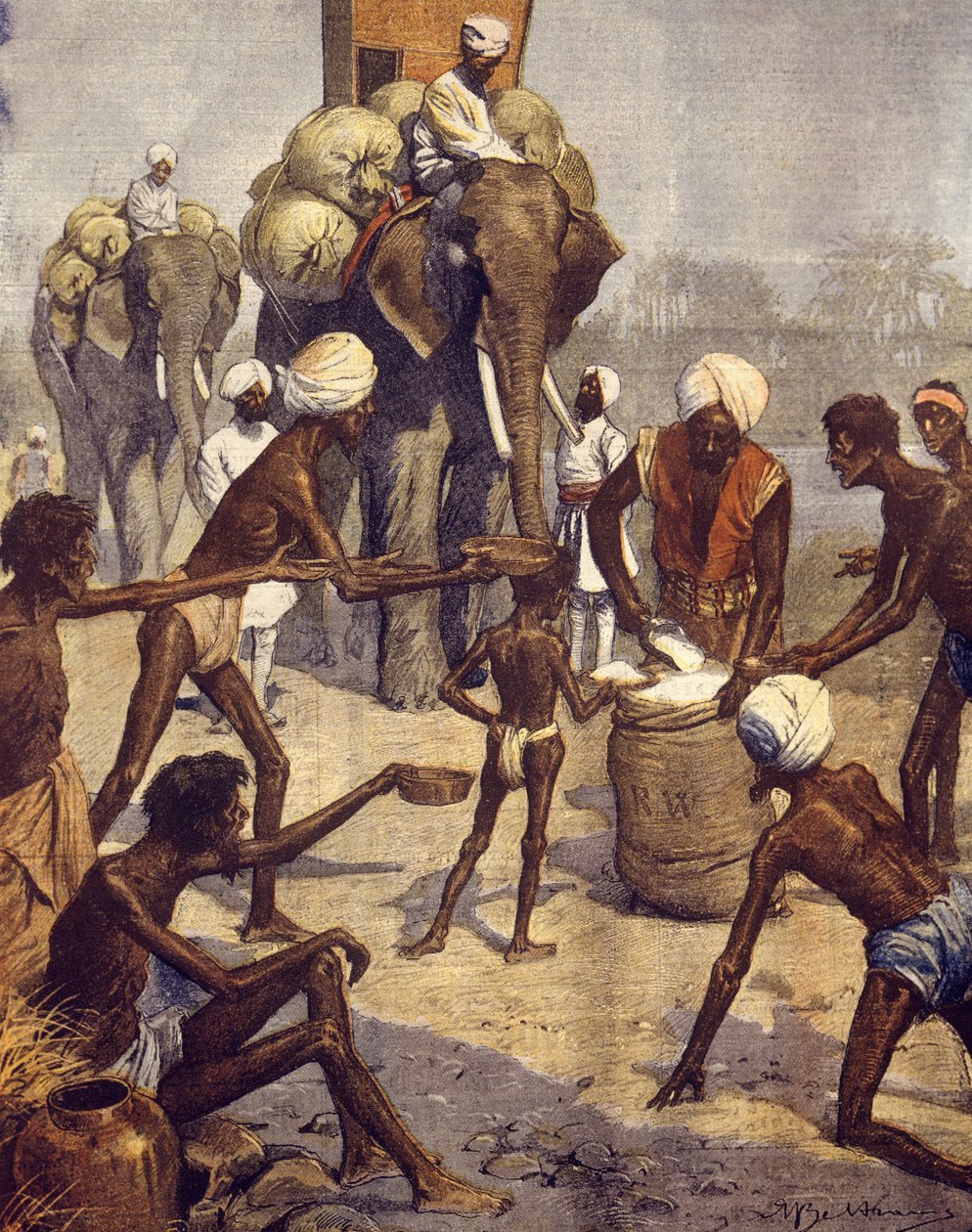 Os horrores da fome na Índia, 11 de março de Achille Beltrame