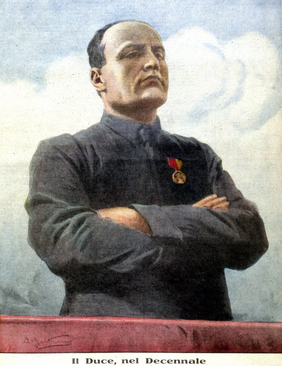 retrato de Benito Mussolini por Achille Beltrame em 1932 de Achille Beltrame