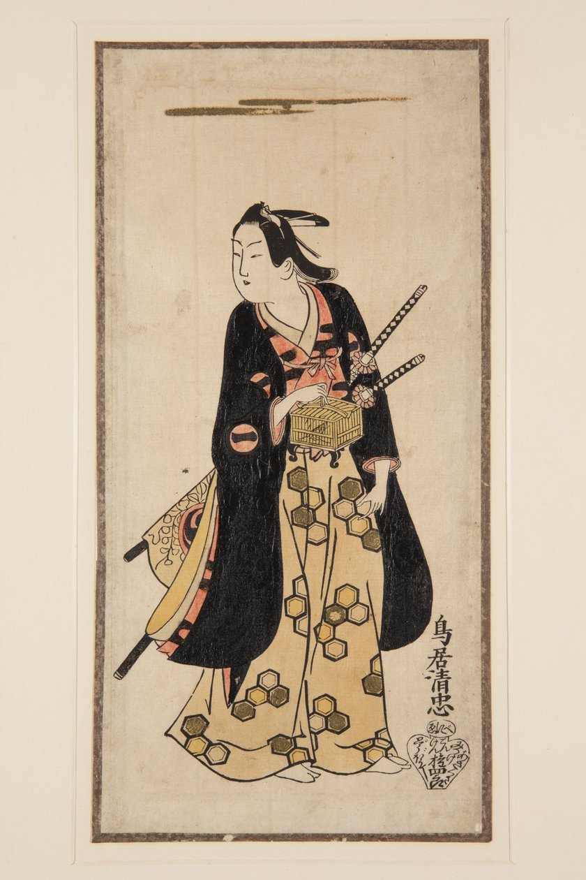 Actor Ichikawa Monosuke I (impressão a cores de bloco de madeira) de Achille Cattaneo