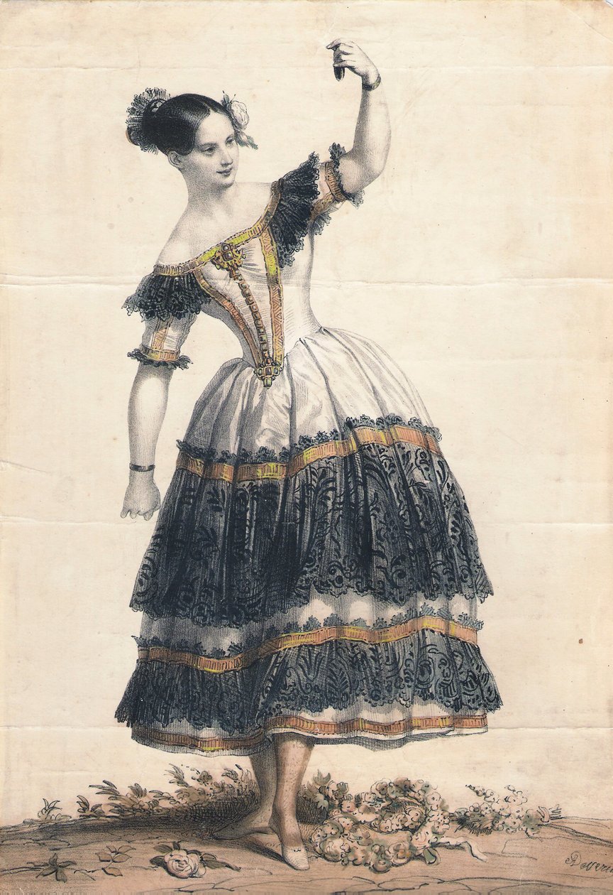 Fanny Elssler como Florinda na dança O balé Cachucha O diabo coxo, 1836 de Achille Devéria
