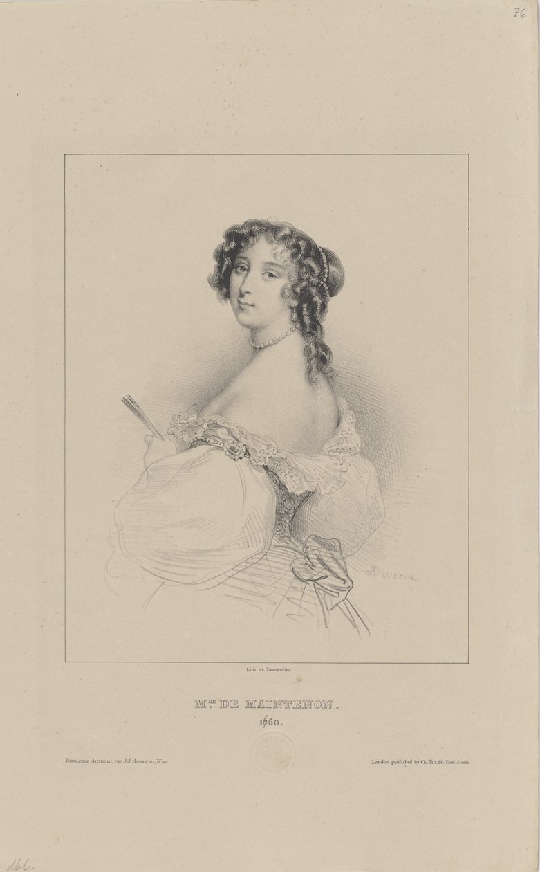 Françoise d&39;Aubigné, Marquesa de Maintenon 1635-1719, 1830-1840s. de Achille Devéria