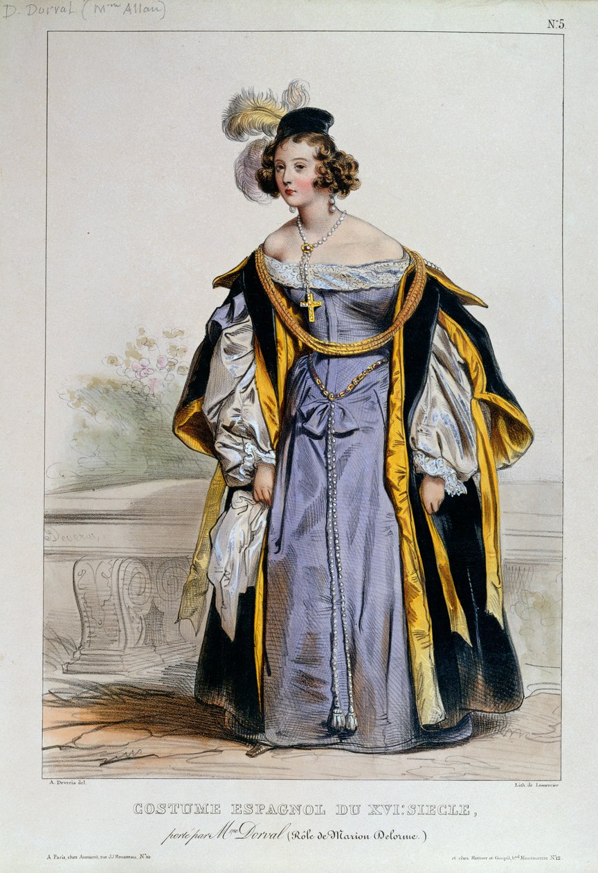 Marie Dorval no papel de Marion Delorme por Victor Hugo de Achille Devéria