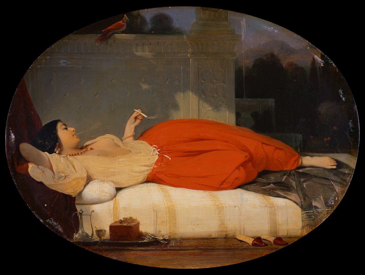 Odalisca, c.1830-35 (óleo sobre painel) de Achille Devéria