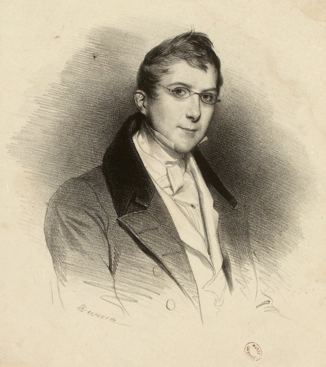 Retrato de um jovem desconhecido com óculos de Achille Devéria