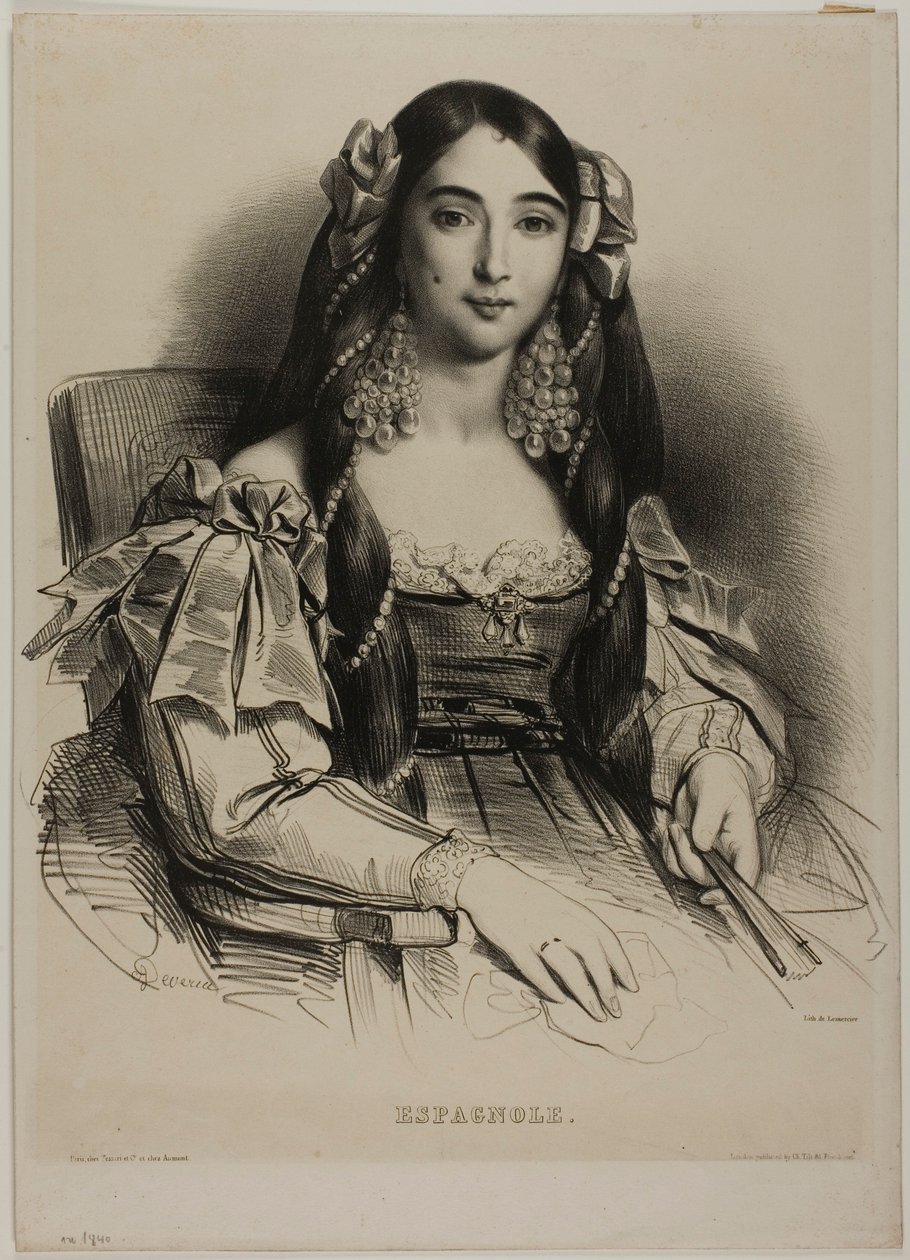 Retrato de uma mulher espanhola de Achille Devéria
