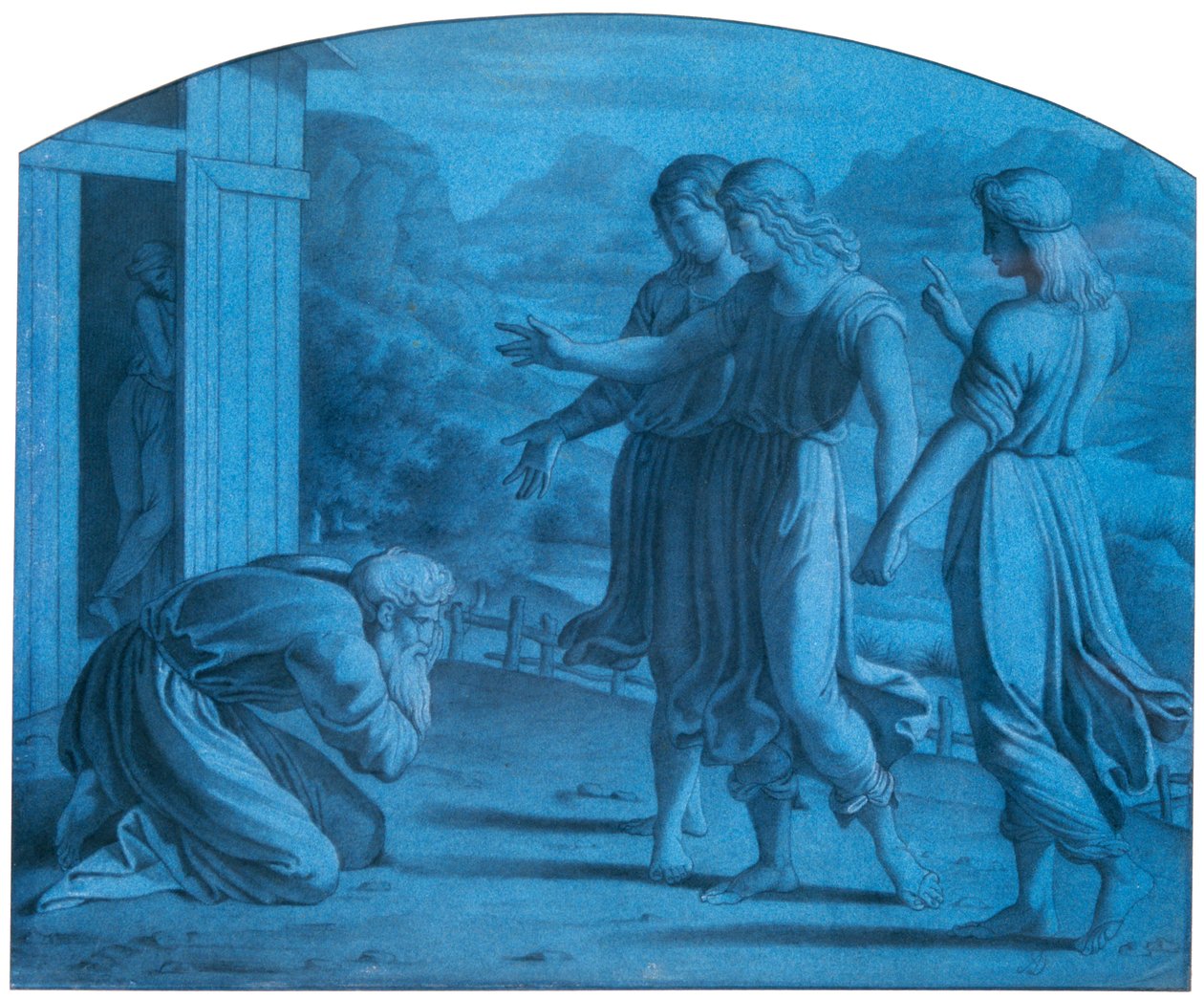 O Hospitalite de Abraão, c1820-1857 de Achille Devéria