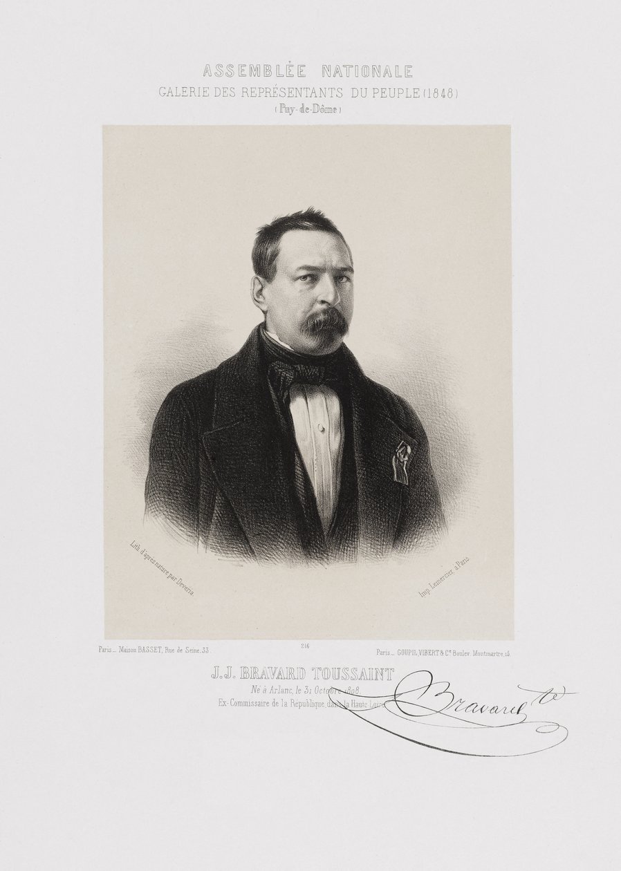 Assembleia Nacional, galeria dos representantes do povo - Toussaint Bravard (Puy-de-Dôme) de Achille Devéria