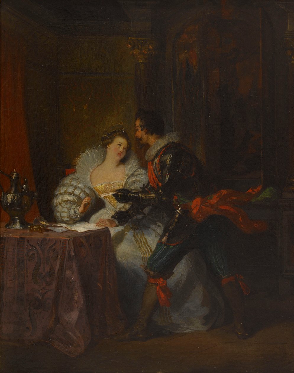 Le Duc et la duquesa de Guisse. Depois de Henrique III e suas cortes por Alexandre Dumas, 1829. de Achille Devéria