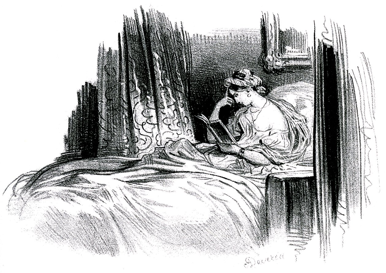 Madame Bovary para o romance de Gustave Flaubert de Achille Devéria
