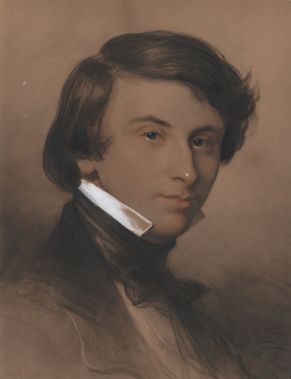 Retrato de Alfred-Victor, Conde de Vigny 1797-1863, ca 1825. de Achille Devéria
