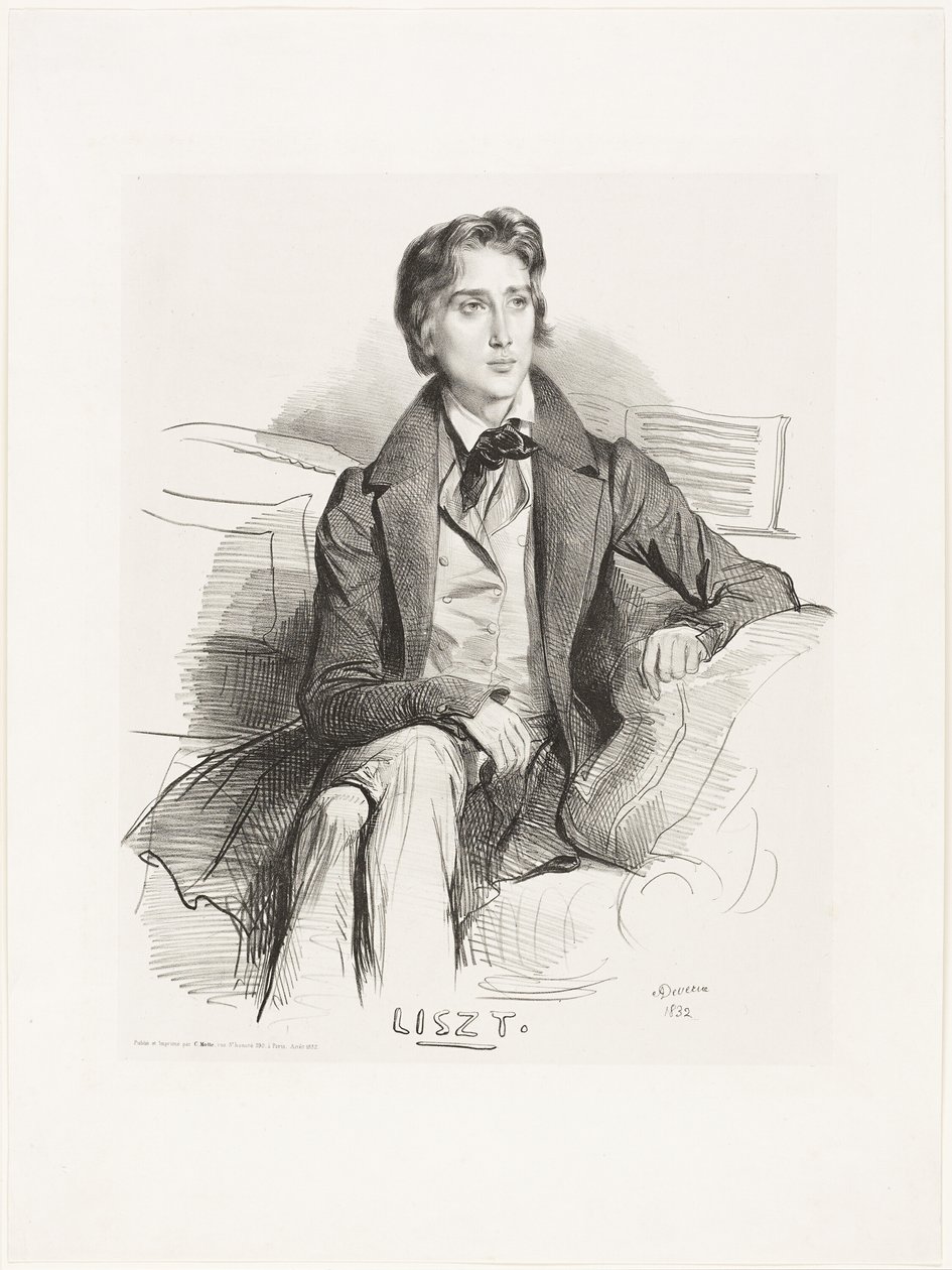 Retrato de Franz Liszt de Achille Devéria