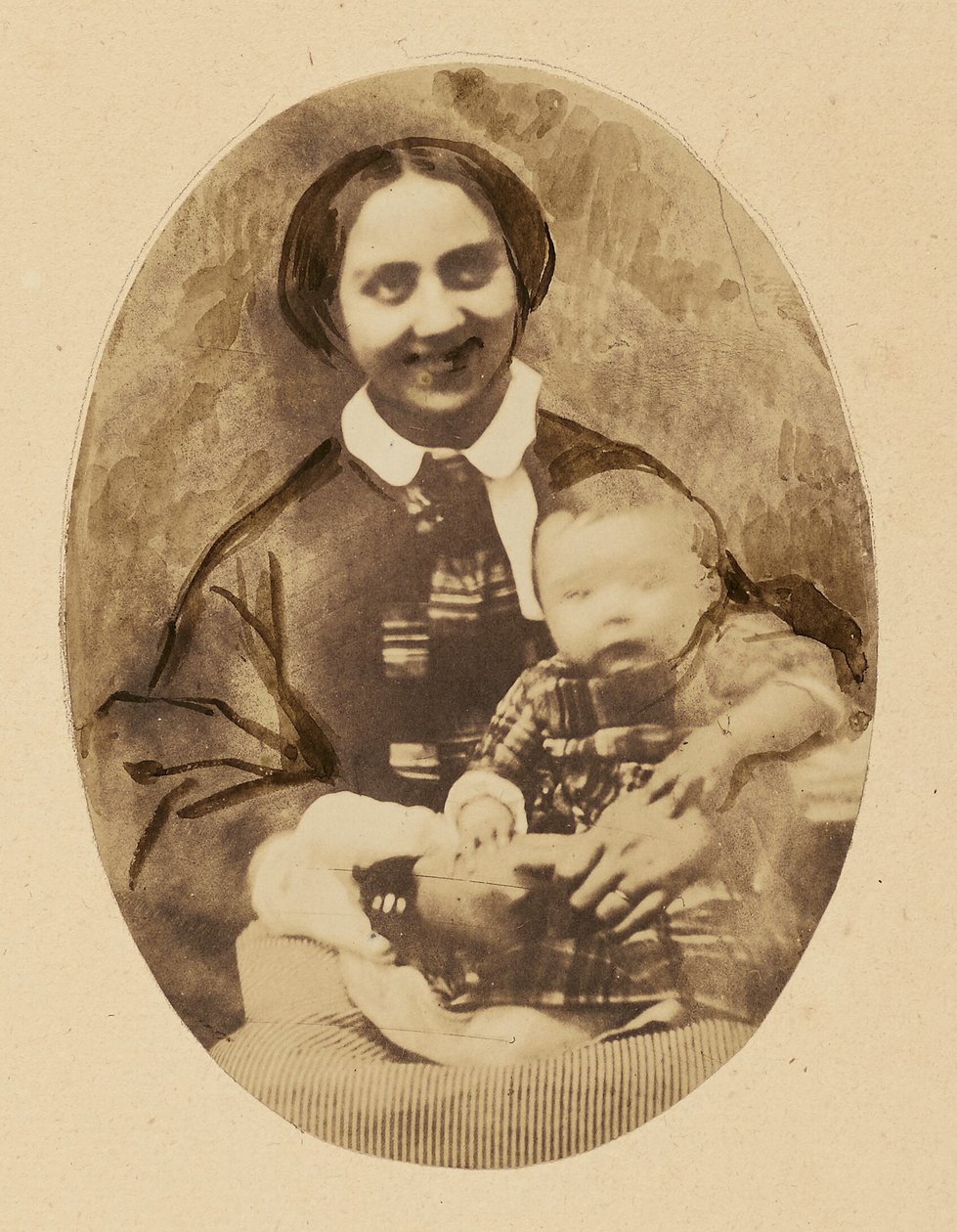 [Retrato de Marie Devéria com o seu filho] de Achille Devéria