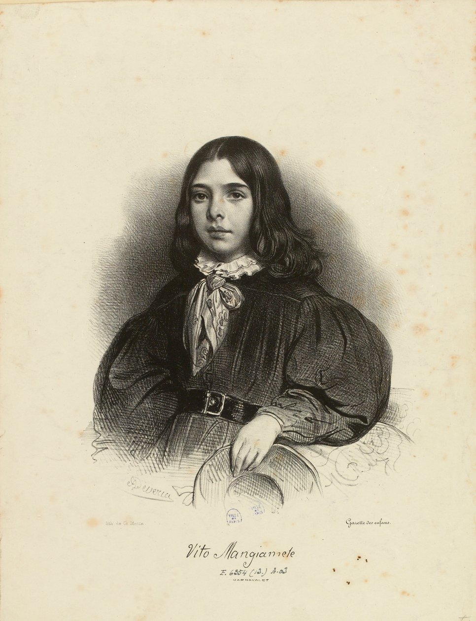 Retrato de Vito Mangiamele 1827-1897, 1839. de Achille Devéria