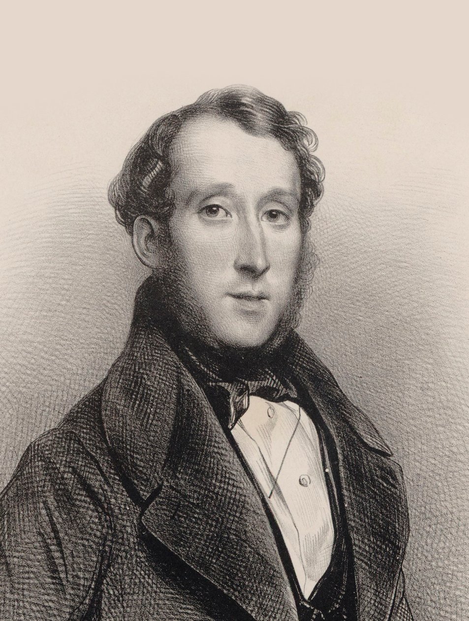 Retrato do pianista e compositor George Alexander Osborne 1806-1893, 1850. de Achille Devéria