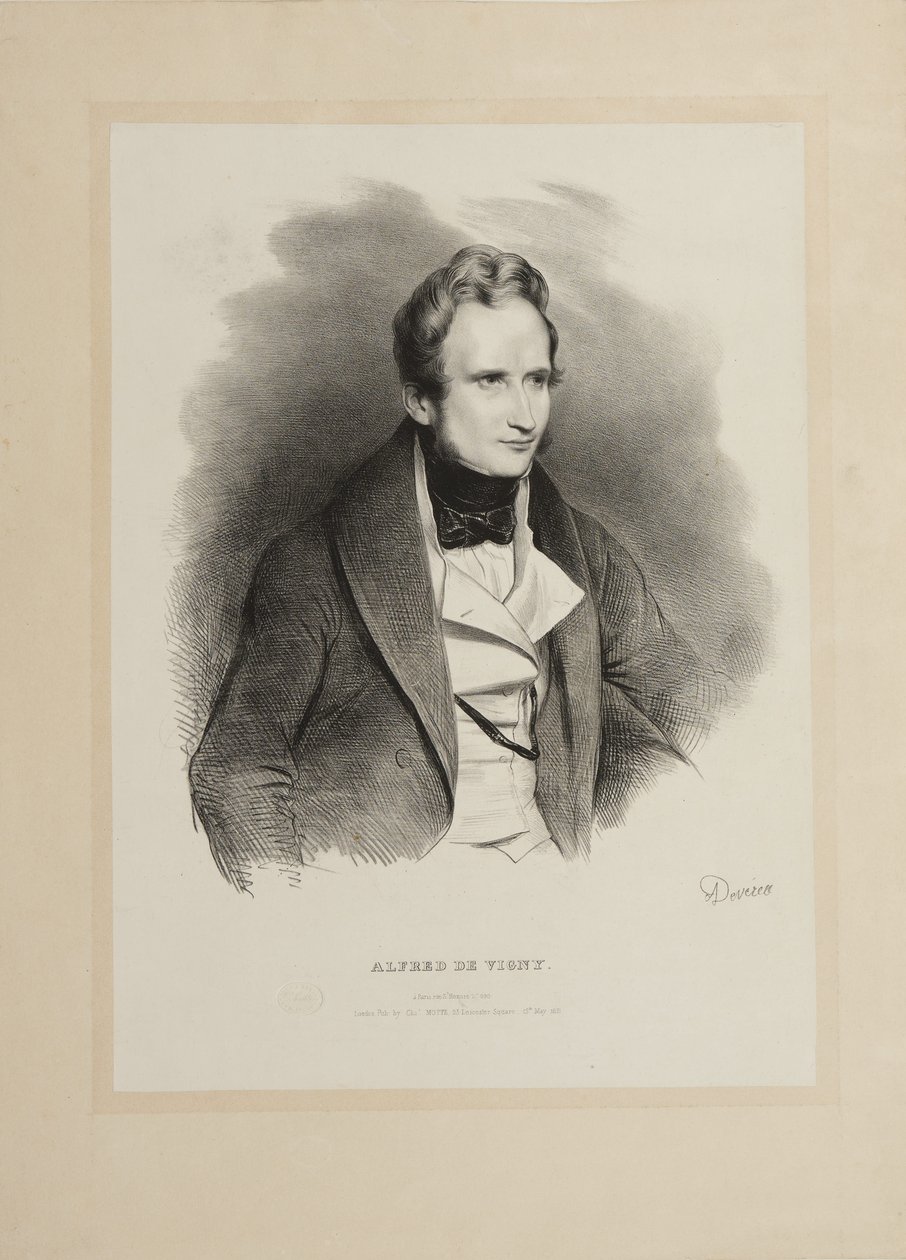 Retrato do autor Alfred de Vigny 1797-1863, 1831. de Achille Devéria