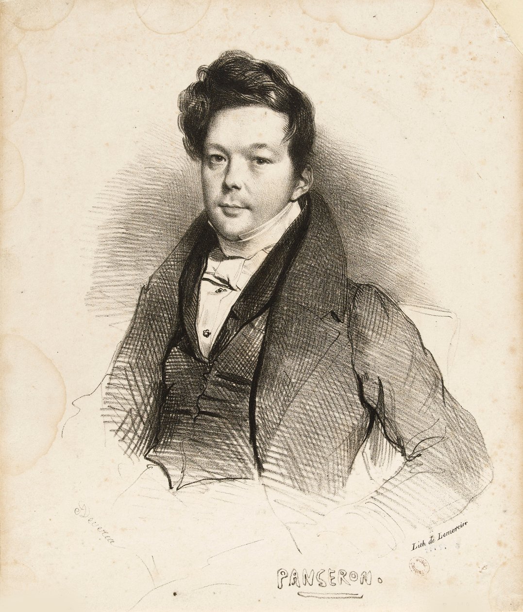 Retrato do compositor Auguste-Mathieu Panseron 1796-1859, 1832. de Achille Devéria