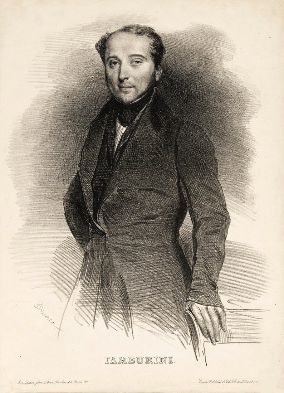 Retrato do cantor de ópera Antonio Tamburini 1800-1876, de Achille Devéria