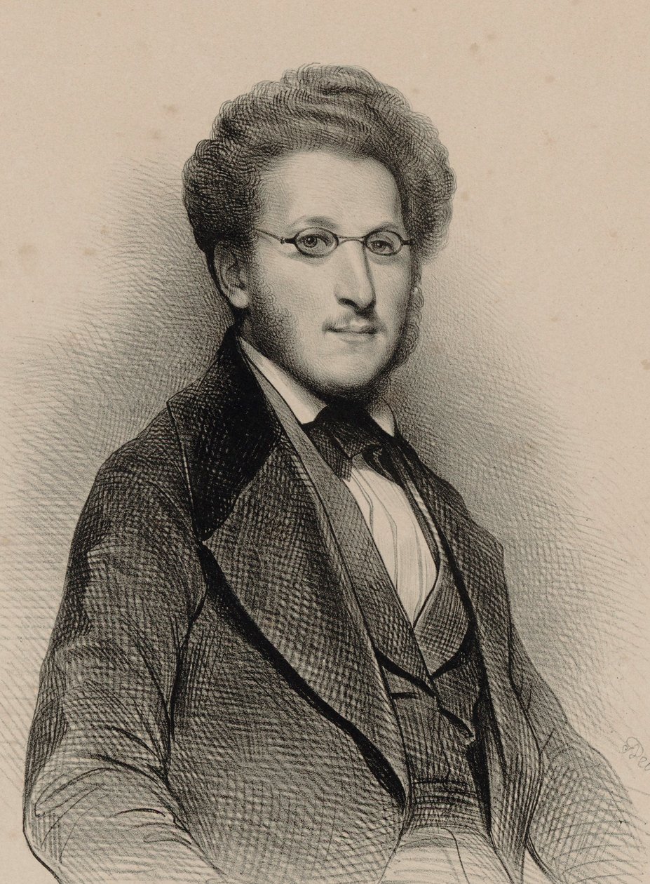 Retrato do violinista e compositor Heinrich Panofka 1807-1887, 1840. de Achille Devéria