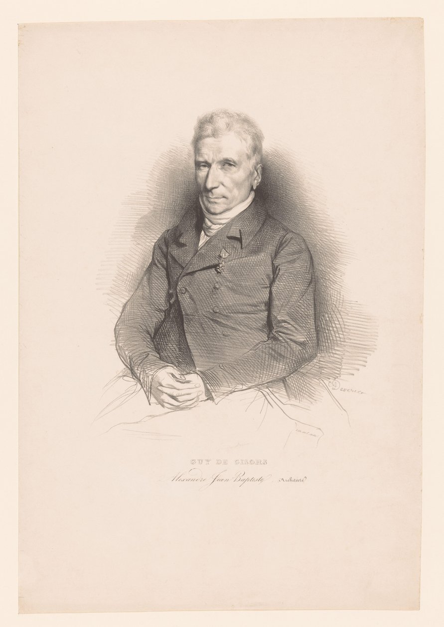 Retrato de Alexandre-Jean-Baptiste-Guy de Gisors Guy de Gisors (título no objeto) de Achille Devéria