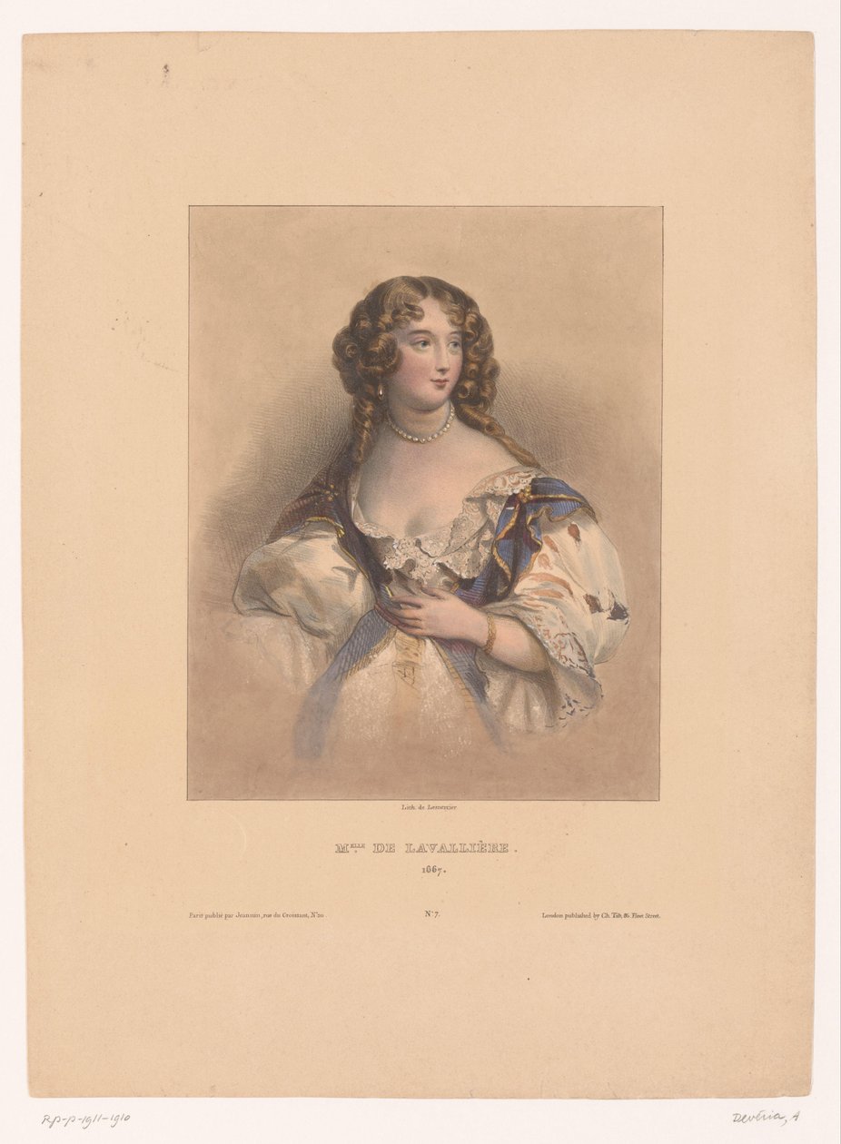Retrato de Louise de La Valliere Miss de Lavallière, 1667 (título no objeto) de Achille Devéria