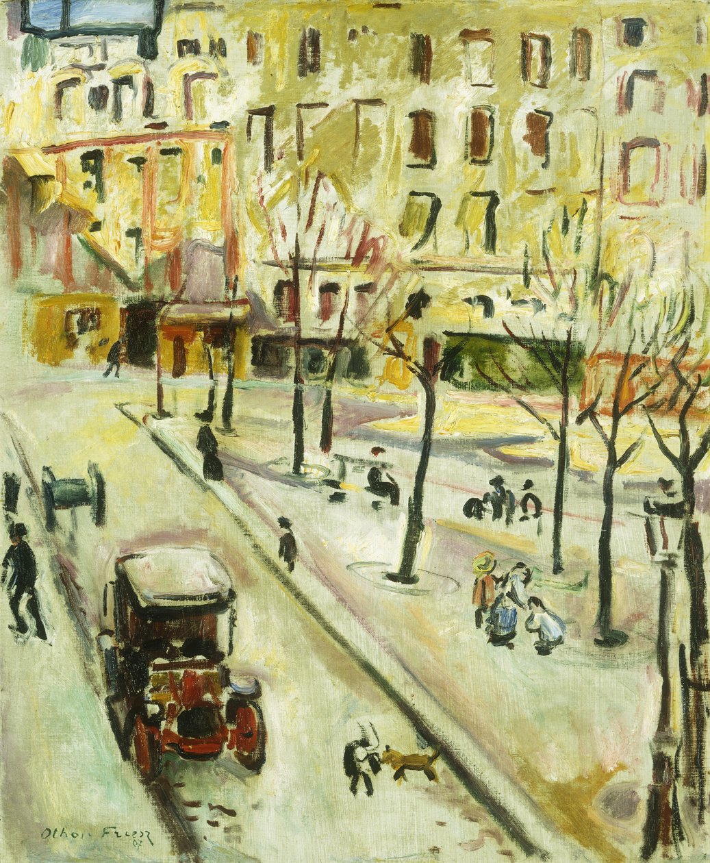 Paris Street Scene; Cena de rue, Paris de Achille Emile Othon Friesz