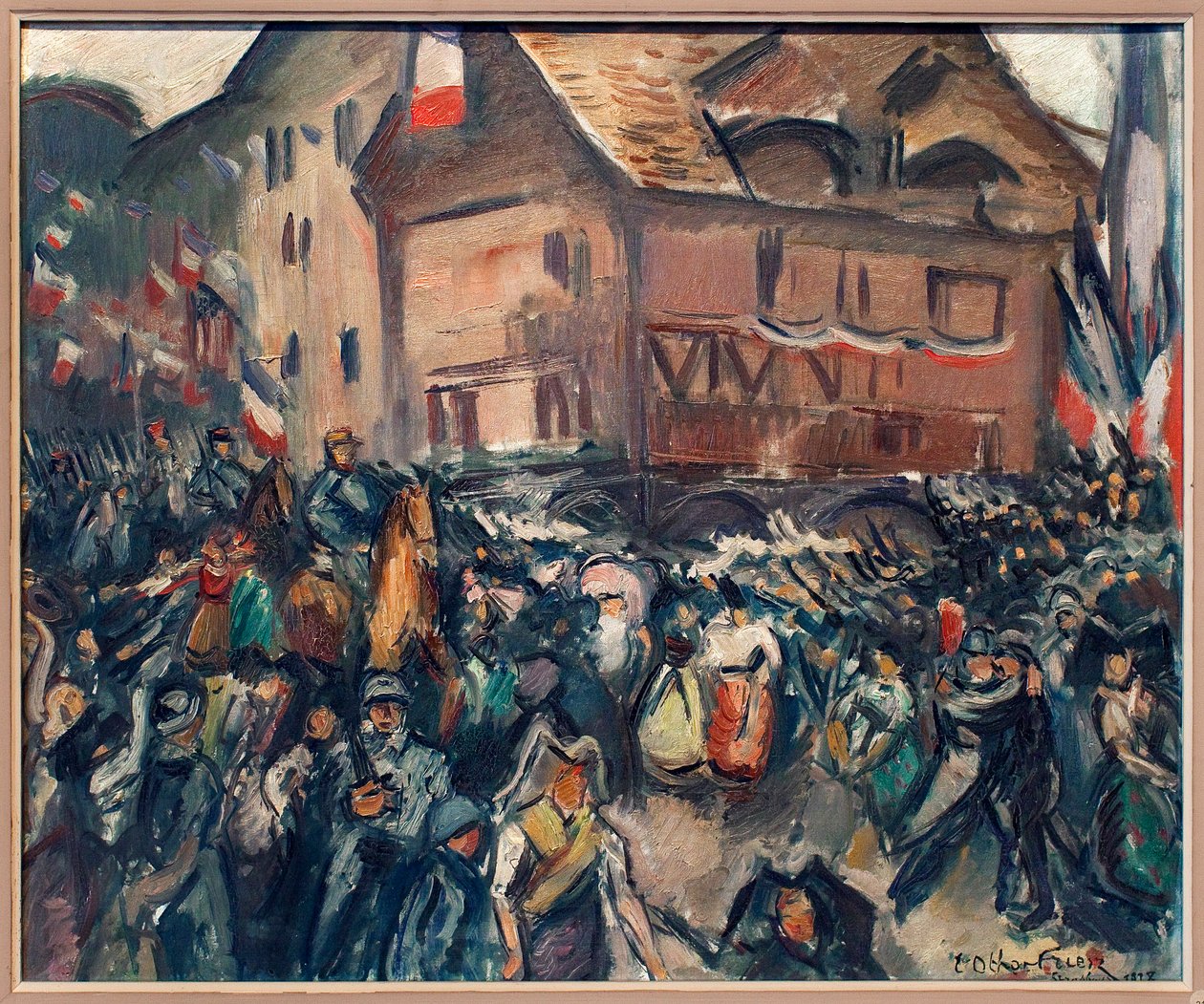 A entrada das tropas francesas em Estrasburgo (Bas Rhin, França), 22 de Novembro de 1918. Pintura de Emile Othon Friesz (1879-1949), Oil On Canvas de Achille Emile Othon Friesz