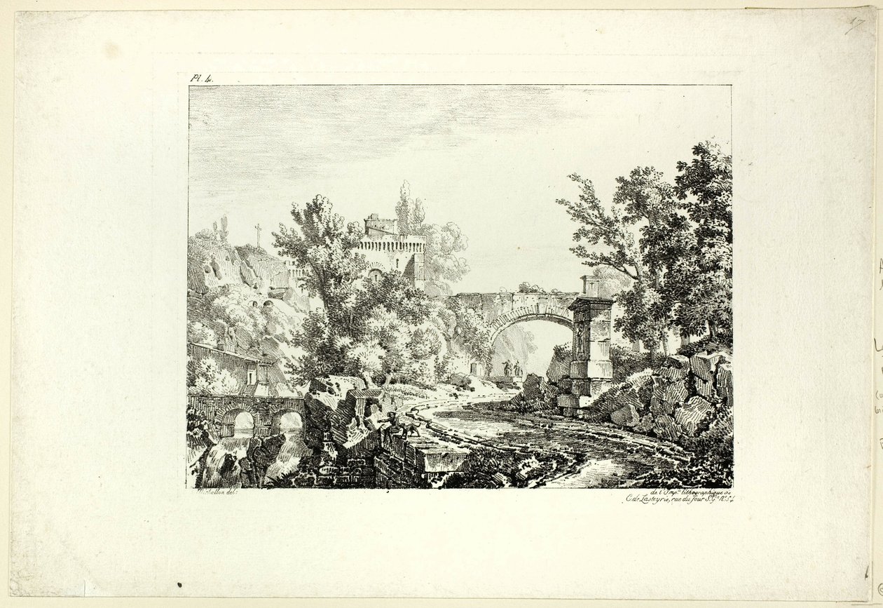 Paisagem, placa IV de Achille Etna Michallon