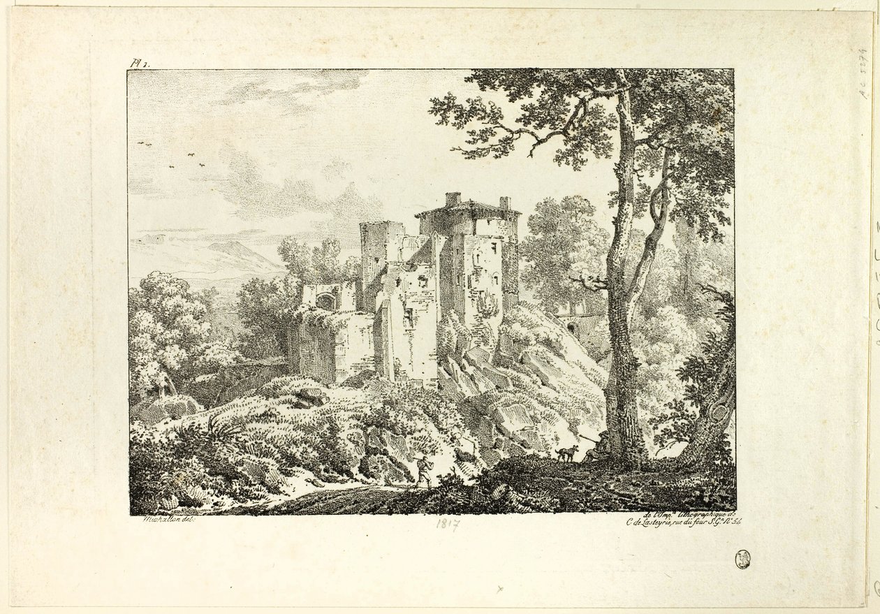 Paisagem, placa I de Achille Etna Michallon