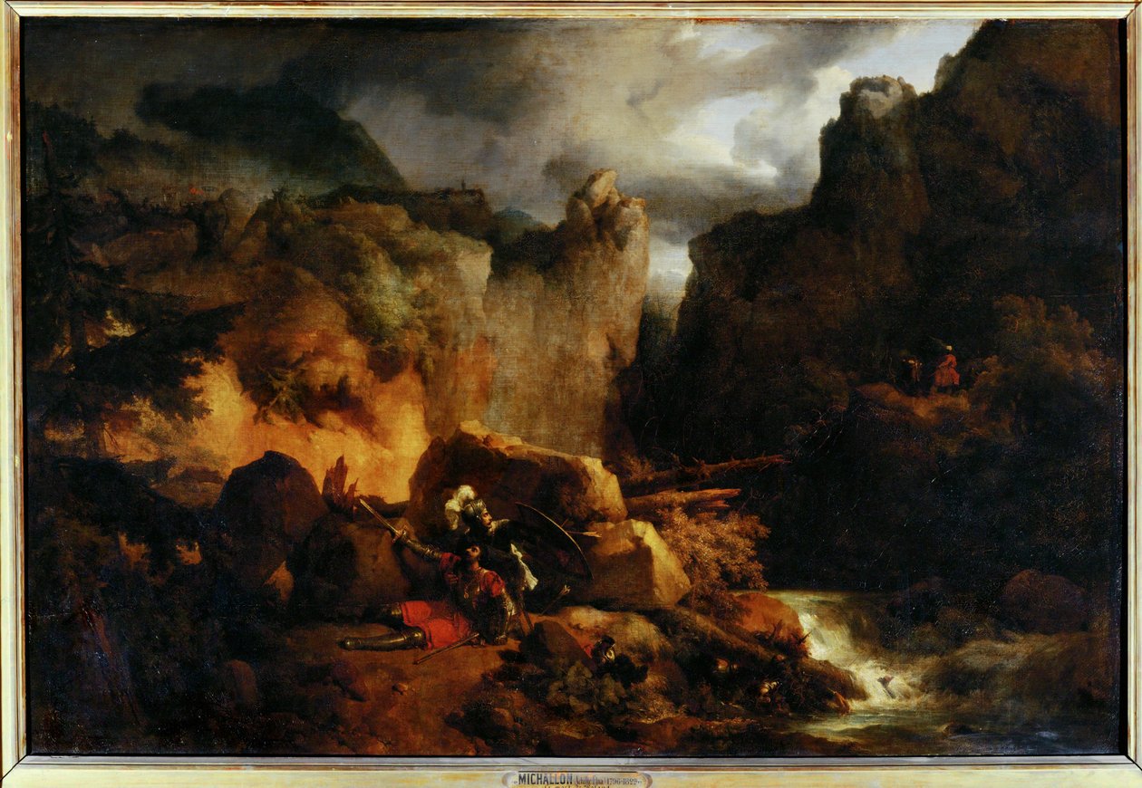 Paisagem. Morte de Roland em 778 - Paisagem. Morte de Roland em 778 ... de Achille Etna Michallon
