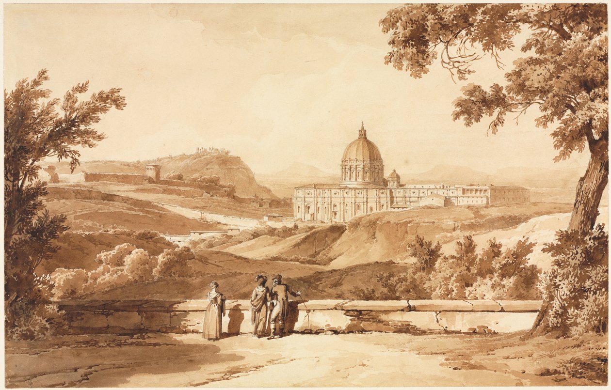 Vista de São Pedro, Roma de Achille Etna Michallon