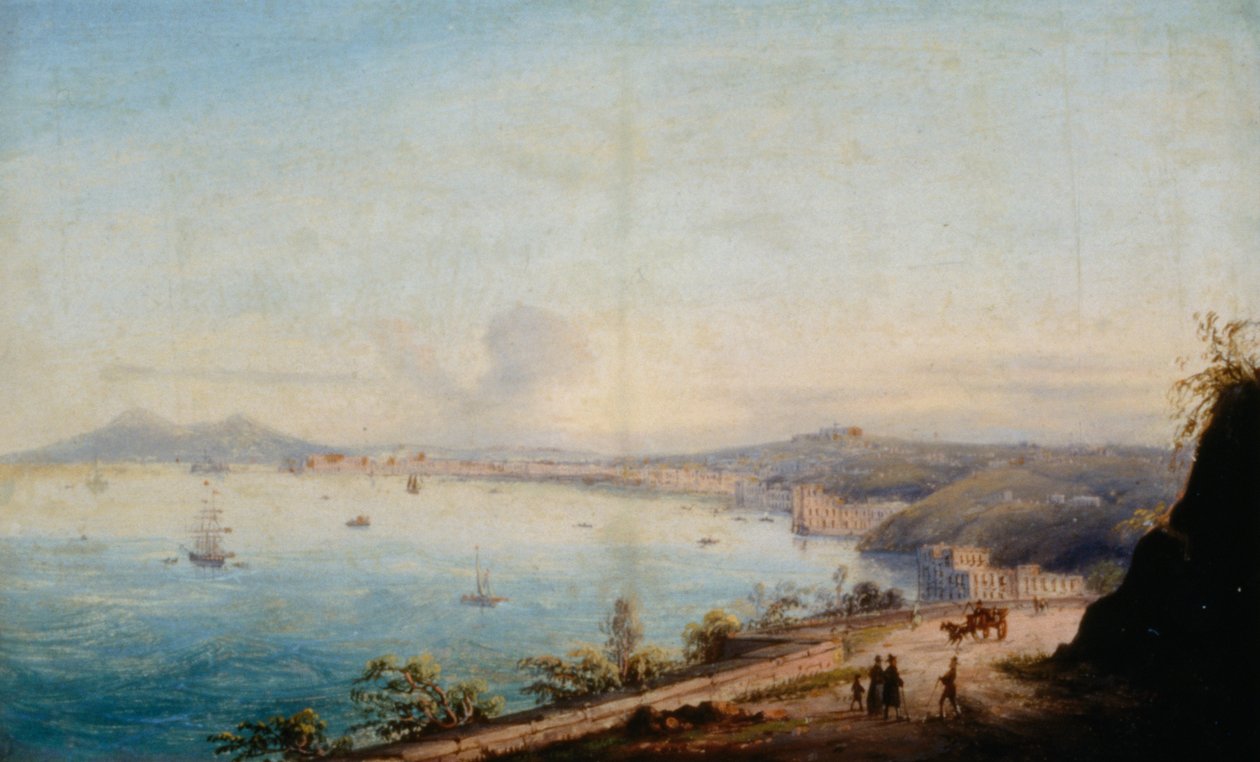 Estrada para Posillipo (óleo sobre tela) de Achille Gigante