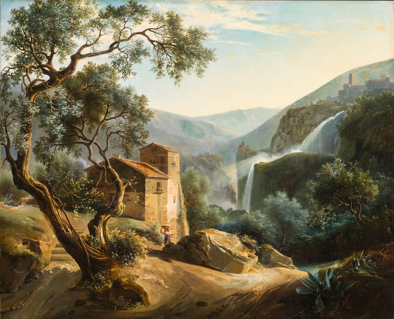 Paisagem com uma cachoeira, c.1830 de Achille Hector Camille Debray