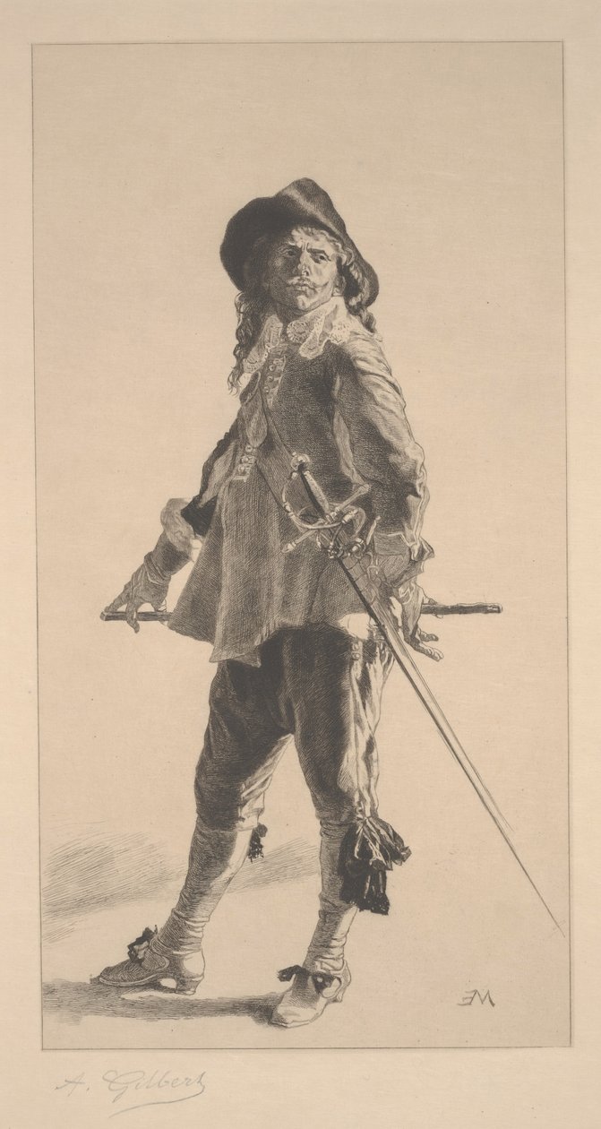 O duelista, impressão feita por Jean Louis Ernest Meissonier de Achille Isidore Gilbert