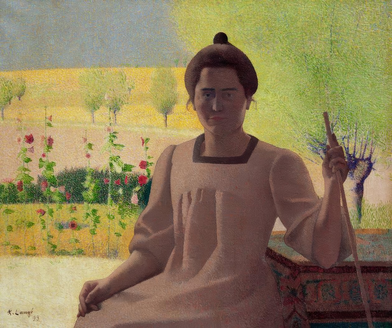 Contrejour - Retrato da esposa do artista de Achille Lauge