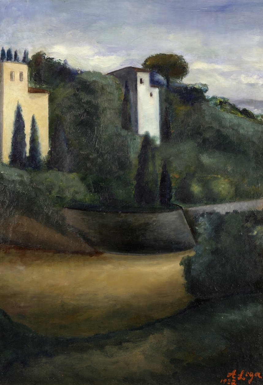 Moradias isoladas em Fiesole de Achille Lega
