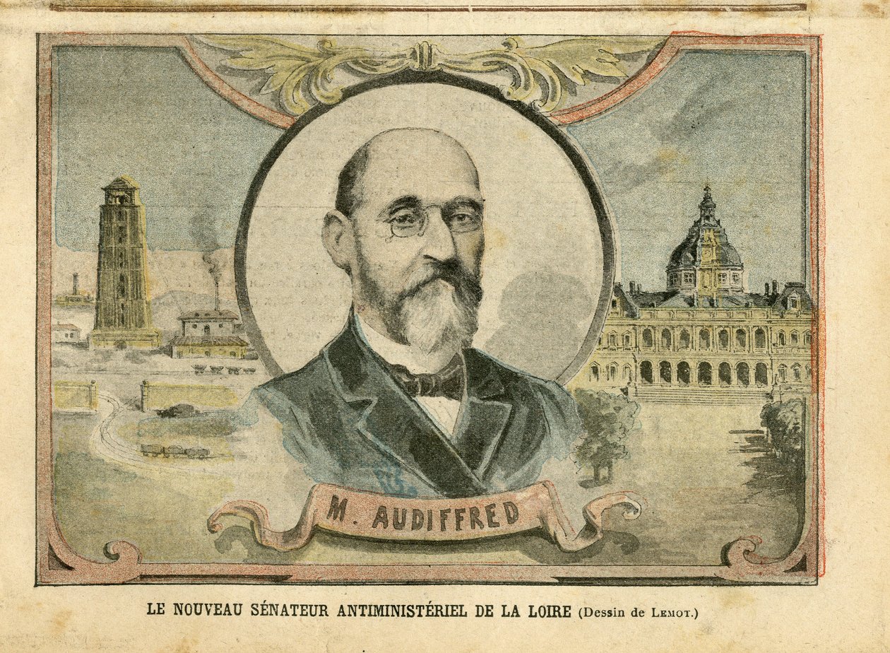Ilustração de Achille Lemot (1846-1909) em Le Pelerin, 06/11/04 - O novo senador anti-ministerial do Loire - Senat, Loire - Senador, Audiffred Honore (1840-1917) de Achille Lemot