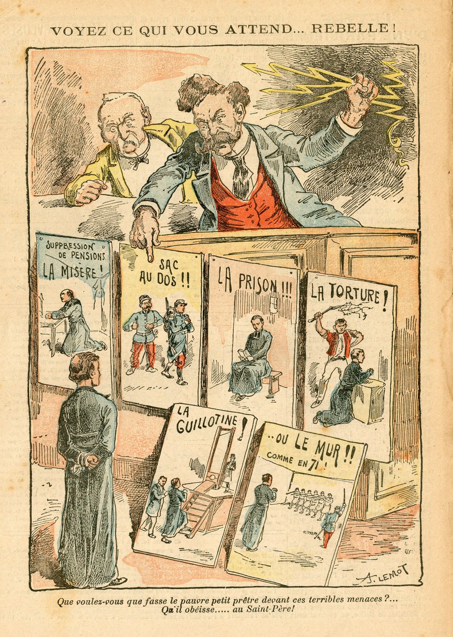 Le Pelerin, Satirical in Colours de Achille Lemot