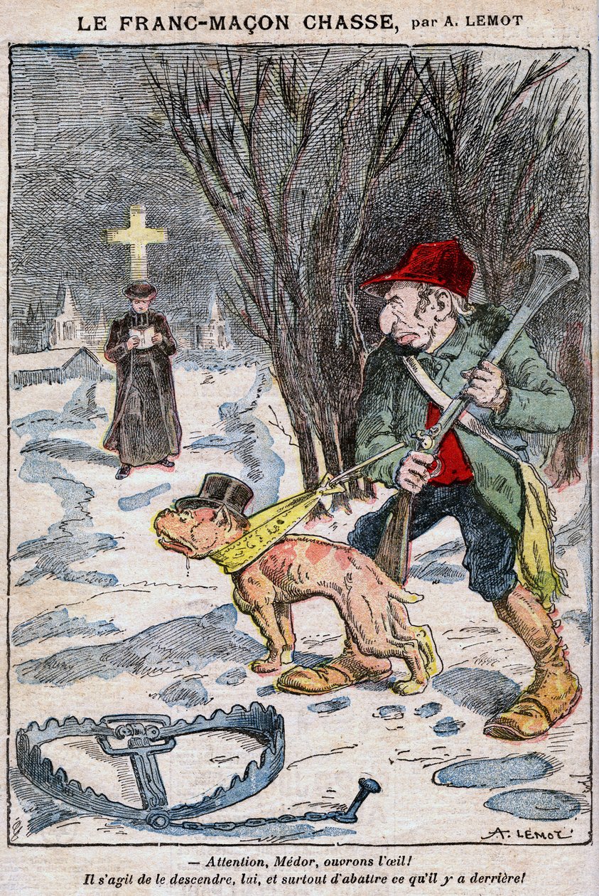 A caça ao maçon em Le Pelerin de Achille Lemot
