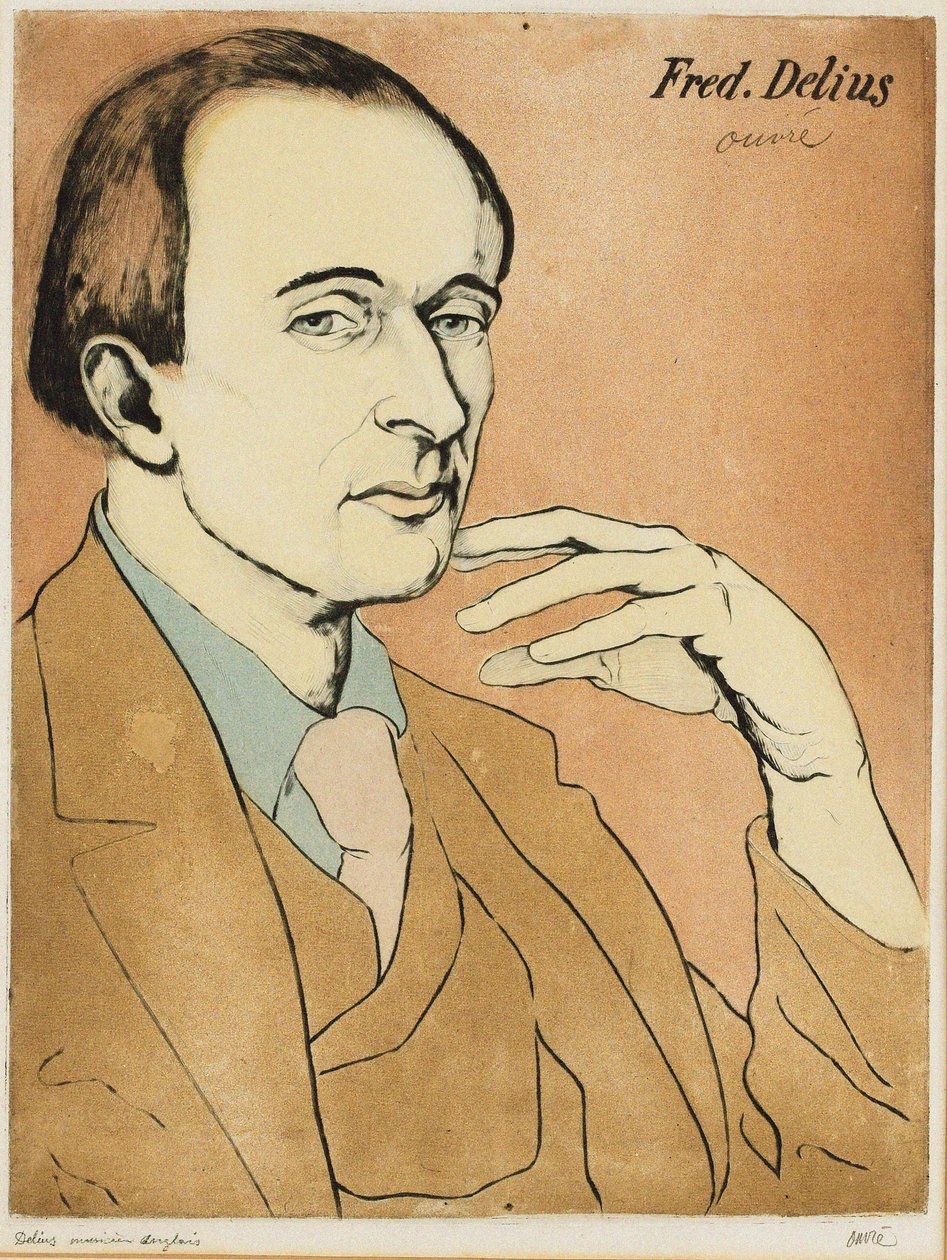 Retrato do Compositor Frederick Delius 1862-1934 . de Achille Ouvré