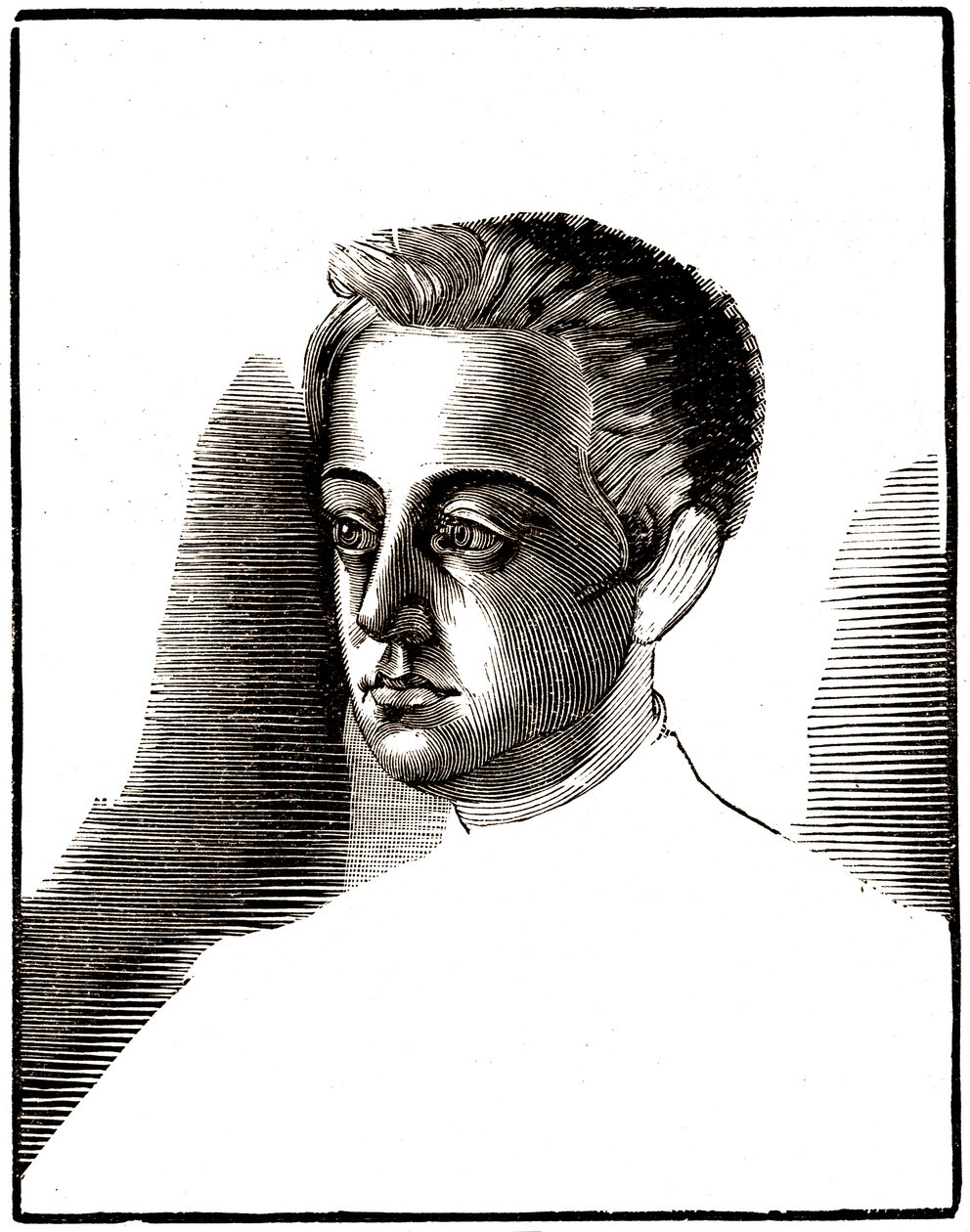 Retrato de Gustave Flaubert, adolescente, cerca de 1835. 1922 (gravura) de Achille Ouvré
