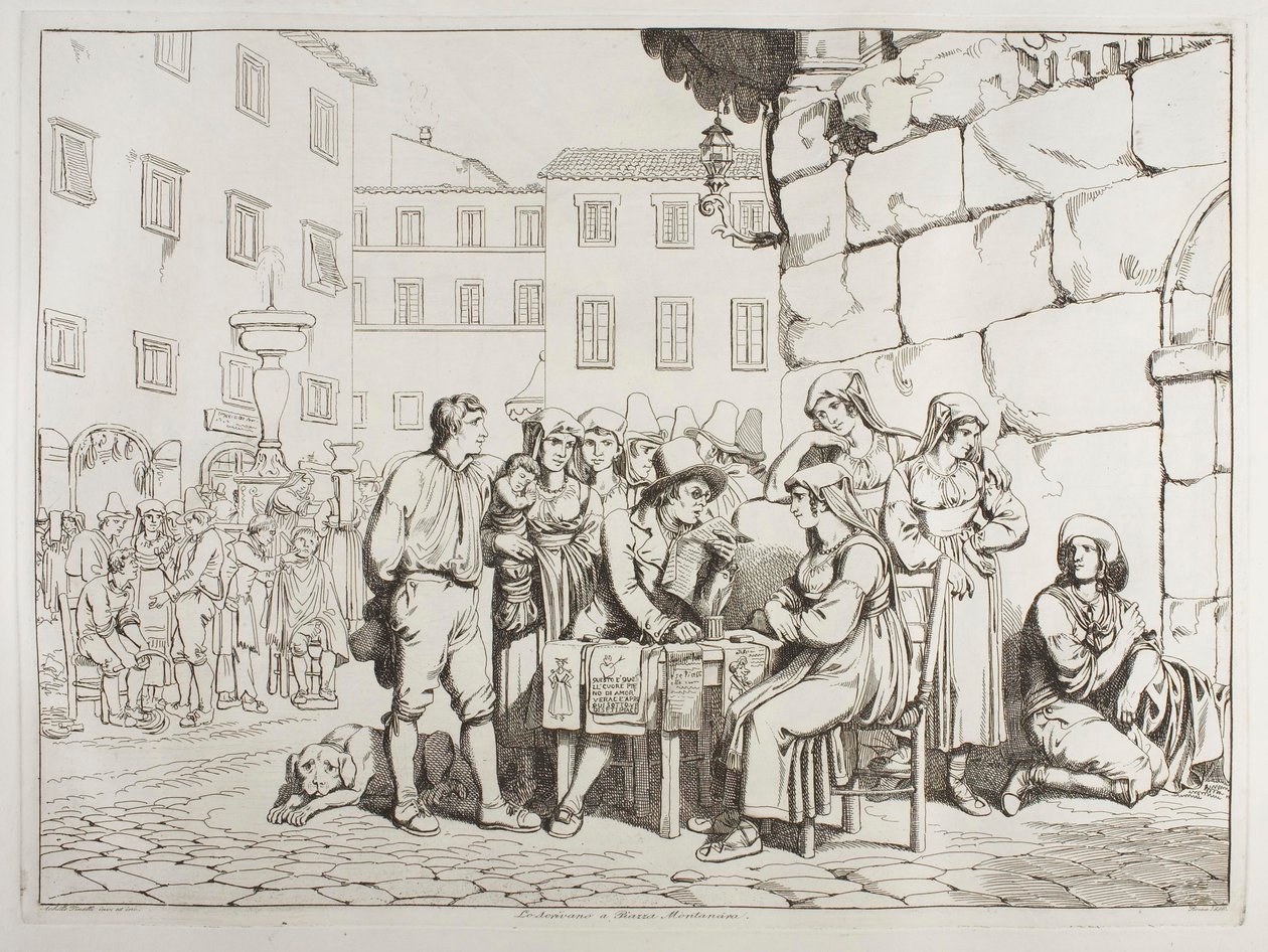 O escritor na Piazza Montanara de Achille Pinelli