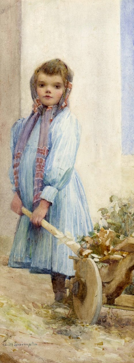 Uma Camponesa Italiana, c.1900 (wc no papel) de Ada M. Shrimpton